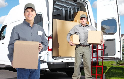 Packing office equipment and furniture for a Maida Vale business move
