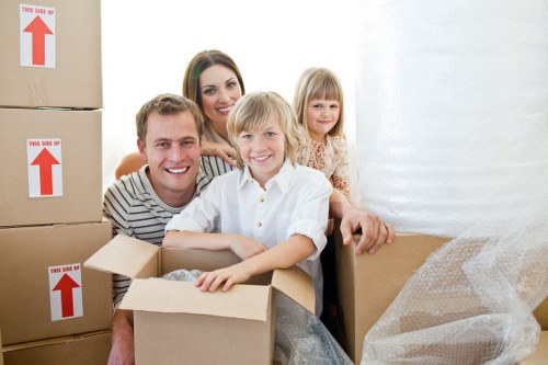 Packed household items ready for transport in west London